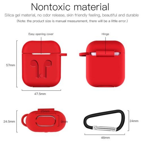 NEW Apple Airpods Protective Silicone Case W/Hook - Picture 6 of 6